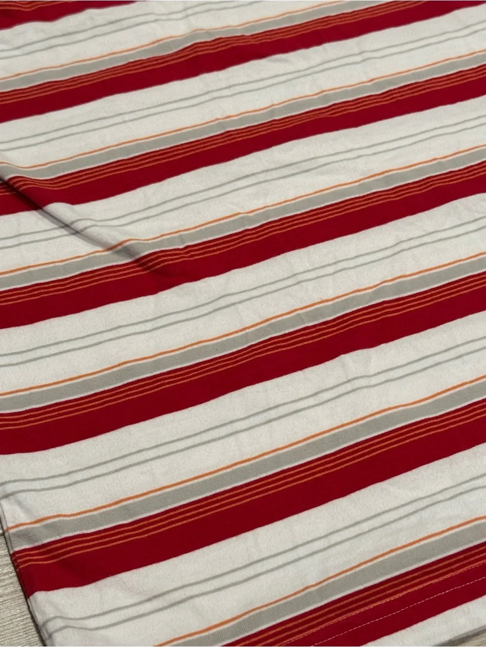 Point Zero Red and White Striped Polo Shirt